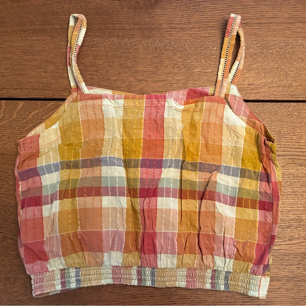 Pilcro Madras Plaid Cropped Tank Top from Anthropologie, US Size 12 - Picture 3 of 5